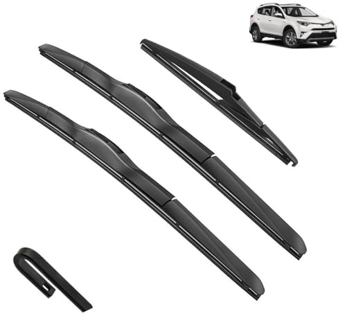 Limpiaparabrisas Juego de escobillas limpiaparabrisas delanteras y traseras compatible con Toyota RAV4 XA40 2013-2018, cortador de cepillos for parabrisas de ventana de 26+16+10, Escobilla limpi