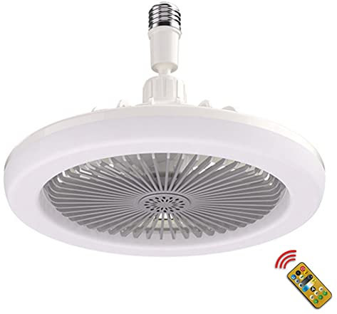 utaxuper Screw in Ceiling Fan LED Ceiling Fan Stepless Dimming Speed Adjustable with Remote Control High Brightness Grey