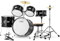 VEVOR Kit di Batteria per Bambini, Set Completo per Principianti, 5 Pezzi, Kit con Basso Tom, Rullante, Trono, Piatto, Pedale Hi-Hat e Due Paia di Bacchette, Kit Tamburo Principianti 40,64 cm, Nero