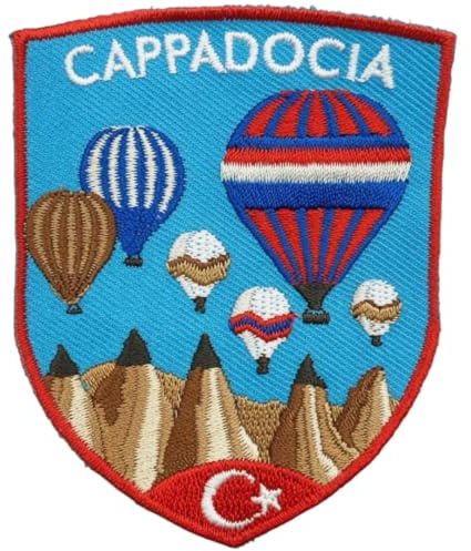 Aufnäher, Motiv: Kappadokien Türkei, 7,6 cm, Heißluftballon, bestickt, zum Aufbügeln oder Aufnähen, Reiseemblem, perfekt für Jacken, Hüte, Rucksäcke, Hemden, Mützen, DIY-Geschenkflicken