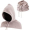 TAGVO 2-in-1 Sturmhaube mit Kapuzenschal, Winddichte Strickmütze, Weicher Winter-Strickschal mit Mütze, Einteiliges Hut- und Nackenwärmer-Set, für Herren und Damen