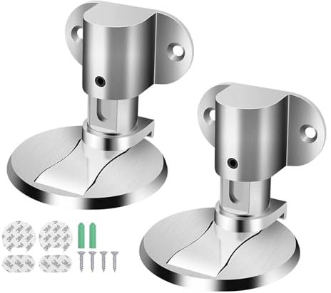 MUYAPAY 2 Stück Türstopper Magnet, Türstopper Magnetisch Boden Metall Türschnalle, Magnet Türhalter, Boden Kleben, Unsichtbarer Tür-Wandschutz für Büro Zuhause (Silber)