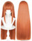 COSPLAZA 80cm/31 inches Orange Lange Glatte Perücke für Damen Cosplay Kostüm Perücke mit flachem Pony
