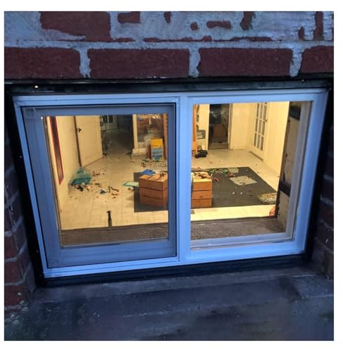 Generico Finestre a Doppio Vetro per Case 50 48 46 44 42 40 38 36 32 30 28 26 24 22 20 Pollici, Sostituzione Finestra Scorrevole Orizzontale per casa, capannoni, seminterrato (Larghezza x Altezza 40