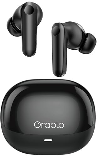 oraolo Kopfhörer Kabellos Bluetooth, In Ear Kopfhörer BT5.4 mit 4 ENC Noise Cancelling Mic, Mini Bluetooth Headphones, In-Ear Headphones Mit 13mm Audio-Laufwerk, 32-Stunden-Akku, mit Typ-C-Ladung