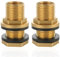 2 passacavi per acqua piovana in ottone Ig G3/8 (diametro 15,3 mm) x Ag G1/2 (diametro 20,3 mm) con guarnizione, raccordo a vite per contenitori serbatoi con 2 guarnizioni in gomma per rubinetto