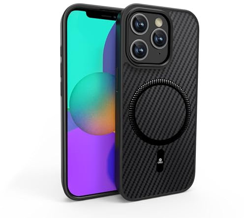 ONES Magnetic for iPhone 11 pro Case, [Compatible with MagSafe][Military-Grade Drop Protection] Carbon Fiber Pattern, Shockproof Protective Hard Back Cover for iPhone 11pro Phone Slim Case, Black