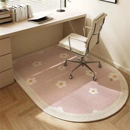 Surwin Bürostuhl Unterlage Teppich, Bodenschutzmatte für Bürostuhl Hartböden Parkett Laminat, Kratzfest rutschfest Bodenmatte Stuhlunterlage Bürostuhlunterlage - Modernes Design (Rosa,80x120cm)