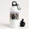 Excudo Trade LTD Personalised Aluminium Water Bottle 500ml – Custom Name Sports Bottle with Carabiner Clip and Straw Lid – Lightweight Leakproof Flask for School, Gym, Travel or Everyday Use - White
