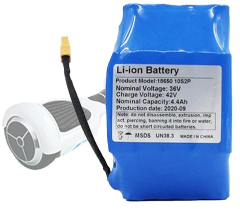 HJGHY Batteria per Auto Swing 36V 4.4AH 5.2AH Pacco Batteria al Litio da 36 Volt per Hoverboard Elettrico Balance Scooter Kid Smart DIY Monociclo Blu,36v4.4ah