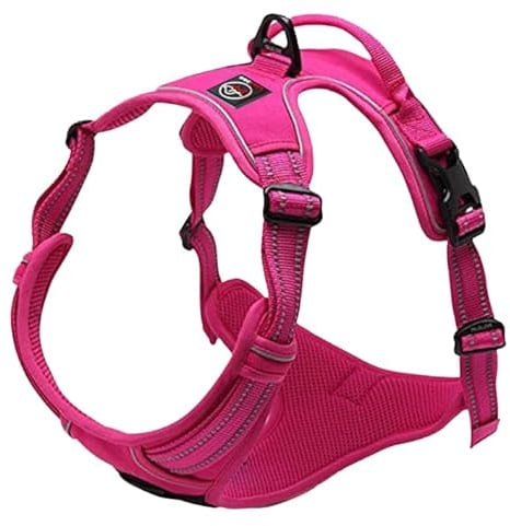 Lalazoo Hundegeschirr AntiZug Typ Guard Elite XS Rosa Verstellbares Hundegeschirr für kleine Hunde Reflektierend Wasserdicht Atmungsaktiv & Bequem Sicherheitsgeschirr mit Griff und stabilem DRing