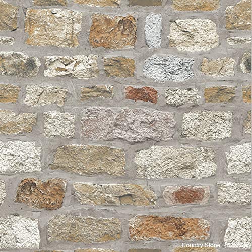 Arthouse – Papier peint motif imprimé pierre rustique, effet 3D réaliste, marron et beige, 696500