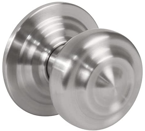 Amig - Pomo de Latón para puertas - Base de Acero - Diámetro Tirador 70 mm - Incluye Tornillo y Tuerca de Fijación - Ideal para Puertas de Entrada - Acabado: Cromado Mate