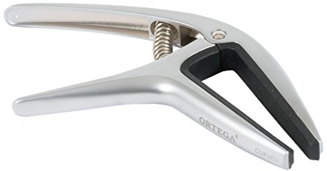 Ortega Guitars Kapodaster Musikinstrument Zubehör - Flach und Gewölbt - Für Gitarre - Aluminium-Legierung, Verchromt (TWCAPO-CR)