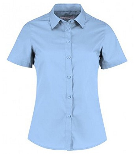 Kustom Kit Ladies Tailored Poplin Shirt, Light Blue, Size 12, Easy Iron Fabric
