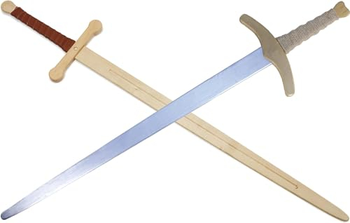 BestSaller Ritter 10067 Zweihand Schwerter Set, Natur & Farbe, 107 & 114 cm (1 Set)