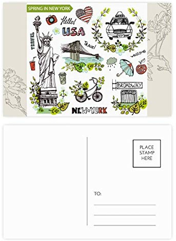 DIYthinker Frühling Freiheit in New York Amerika Graffiti-Blumen-Postkarte Set dankt Karte Mailing Side 20pcs 5.7 Zoll x 3.8 Zoll Mehrfarbig
