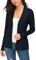 EXCHIC Femmes Manches Léger Manches Longues Devant Ouvert Tricoté Cardigan Gilets (L, Bleu Marin)