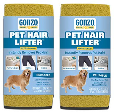 Gonzo Pet Hair Remover - 2 Pack - Lift and Remove Dog, Cat and Other Pet Hair from Furniture, Carpet, Bedding and Clothing