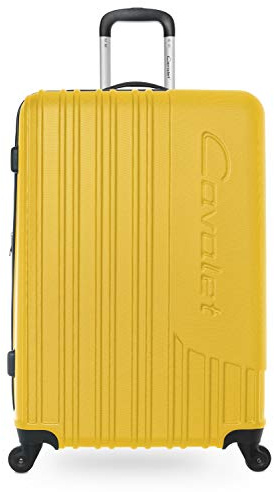 Cavalet Malibu - Großer Hatschalenkoffer 73 cm, robuster Reisekoffer mit Extension 123 Liter, ABS, TSA Schloss, Yellow