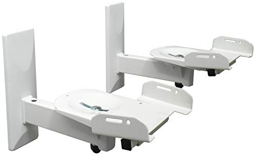 2 Supports muraux pour Haut-parleurs - capacité de Charge jusqu'à 12 kg - Support pour Haut-parleurs Audio - orientable pivotant - Support Mural réglable Blanc Modèle : BH5W