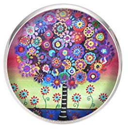 Broche en acier inoxydable, diamètre 25 mm, épinglé 0,7 mm, fait à la main, illustration arbre de la vie 2