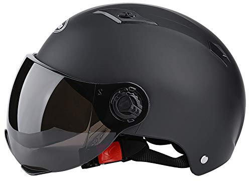 Casco Elettrico per Bici da Adulto, Casco da Bicicletta per Bicicletta Visiera Rimovibile Pad di Ricambio Visiera Regolabile Mountain Road Caschi per Ciclismo per Adulti Uomo Donna,Nero