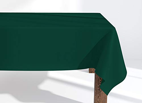 Market-Alley Tischdecke Tischwäsche Pflegeleicht Tischtuch Tischdekoration Tafeltuch Uni einfarbig rechteckig (120 Dunkelgrün ; 140cm x 240cm)