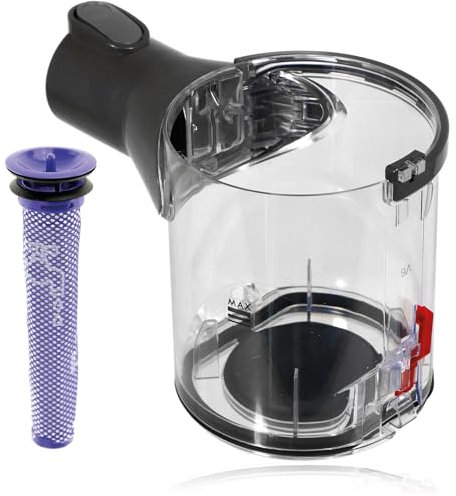 Spares2go - Contenitore per spazzatura + filtro pre-motore lavabile per aspirapolvere Dyson V6 Animal Fluffy Flexi