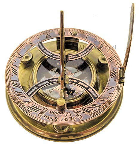 Sonnenuhr-Kompass, hochwertige Sonnenuhr, 12,7 cm, perfekt kalibriertes Vintage-Geschenk, funktionierende Sonnenuhr-Kompass, bestes Geschenk für Papa