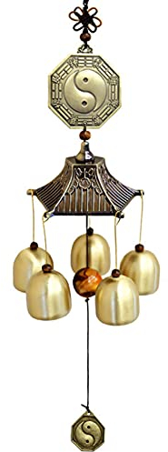 RAILONCH Metall-Windspiel, Feng Shui Glocke, Chinesisches traditionelles Windspiel Hausgarten hängendes Ornament,Wind Chimes Deko für Balkon Garten