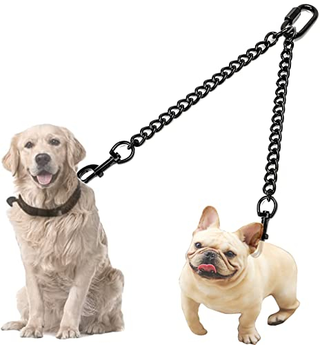 Double Dogs Leashes, Double Ended Dog Leash Metal Lead for 1 or 2 Dog Lead Coupler Walking Leads, Dual Dog Chain Lead Splitter Small Medium Large Double Dog Lead Leashes (S-3.0mm 50cm)