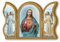 Fratelli Bonella | Triptychon Devoational aus Jesusholz 6 x 9 cm | Wandbild | Wohnzimmer