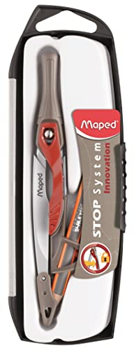 Maped - Schulzirkel Stop System Innovation – Zirkel Universalring + Bleistift – patentiertes Verriegelungssystem der Zweige – perfekte Linien – Zirkel für Kinder ab 10 Jahren
