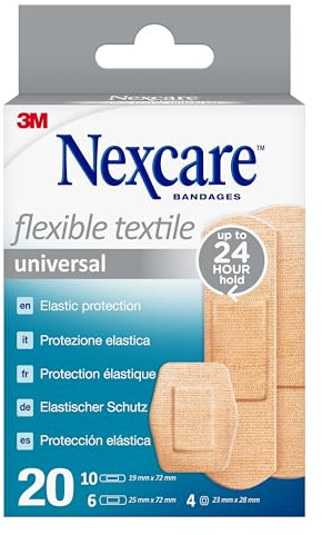 Cerotti Nexcare Universal Textile, assortiti, confezione da 20 pezzi