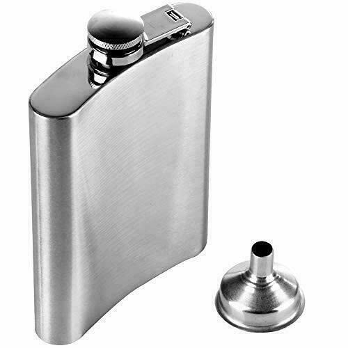 4oz / 120ml Size Hip Flask Stainless Steel with Funnel Free Portable Pocket Whiskey Flask with Handy for Climbing Camping Bar Party for Men Women