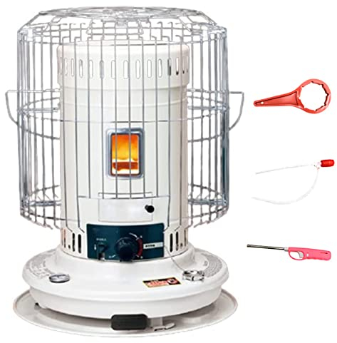 Chauffage à Pétrole 7.8L pour L'Intérieur et L'Extérieur, Four a Petrole sans Électricité pour La Maison,Le Patio,La Urgence,Efficace Poele a Petrole Camping,avec Extincteur Automatique,Blanc