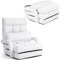 LIFEZEAL Sillón Individual Convertible, sofá Cama Plegable con Respaldo Ajustable en 5 Posiciones, Silla Suelo de 1 Plaza con cojín y reposabrazos, para salón, Dormitorio (Blanco)