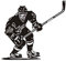 MACMRD Auto Styling Eishockey Sport Vinyl Auto Aufkleber, Schwarz, 14 cm x 13 cm, 1 stück