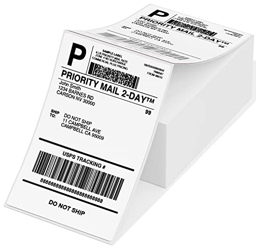 Phomemo 4×6 DHL Etiketten Thermodirekt-Versandetikette für 241bt/D520bt/b246d Etikettendrucker (500er-Pack), Kompatibel mit Etikettendrucker MUNBYN, Phomemo, Rollo, IDPRT SP410, POLONO PL60, (Weiß)