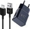 Powesky Caricabatterie USB per Samsung Phone + Cavo USB C 1,5m Compatibile con S21, S20, S10e, S9, S8 Edge/Plus/Active, Note 10, 9, 8, 7, A53, Tablette A7, A8, Serie A, Carica batterie cellulare
