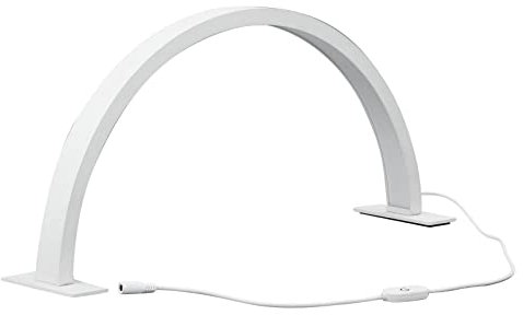 Vikye Eyelash LED Desk Light, 28 Inch 35W Half Moon LED Nail Lamp, 3000 to 6000K Dimmable Light for Beauty, Skincare, Lashes, Eyebrows, Tattoo, White (UK Plug)