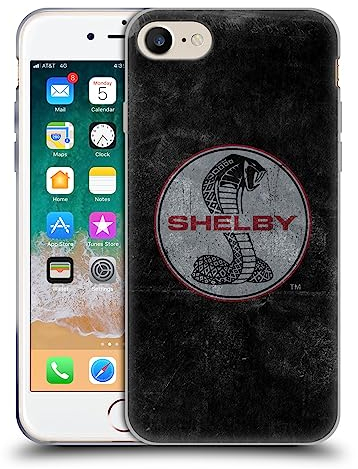 Head Case Designs Offizielle Shelby Schwarz Im Used Look Logos Gelhülle [Militärischer Schutzgrad] Kompatibel Mit Apple iPhone 7/8 / SE 2020 & 2022 Und Kompatibel Mit MagSafe