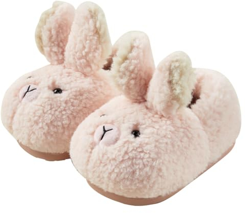 LICHENGTAI Hausschuhe Kinder Mädchen Plüsch Häschen Pantoffeln Winter Hasen Geschlossen Indoor Tierpantoffel Wärme Weiche Hausschuhe Cartoon Leicht Rutschfeste Slippers Kinderhausschuhe