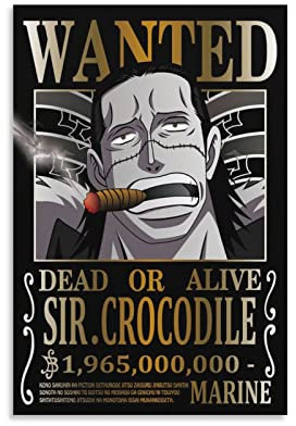 Anime One Piece Wanted Poster Krokodil Wandkunst Poster Drucke Wohnkultur Bild Leinwand Gemälde Poster 30 x 45 cm