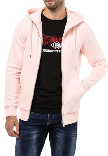 Cipo & Baxx Herren Sweatjacke Hoodie Series – Stylischer Pullover im Modernen Casual Streetwear Stil mit Reißverschluss & Kapuze für Alltag Freizeit & Party