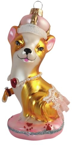 Chihuahua Hund Chiwawa Weihnachtsbaumkugel Glas Christbaumschmuck Weihnachten