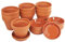 VBS Blumentopf TERRAKOTTA mit Untersetzer 10 Paar hochwertig langlebig Tontöpfe mit Bodenloch Pflanztopf Pflanzkübel Töpfe Tontopf Sukkulenten Anzuchttöpfe DIY Ø 14 cm