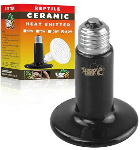 LUCKY HERP 150W Reptilien Keramik Wärmelampe, E27 Terrarium Wärmelampe für Reptilien, Schildkröte, Bartagame, Huhn, Hund
