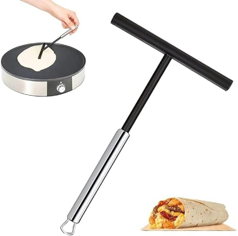 Crepe Spreader, Distributore per Crepe, Spalmatore per Crepe, Stendi Crepes Spatola Crepes in Acciaio Inox Rastrello per Crêpes Crepe Raschietto Strumento da Cucina per Frittelle Crepes